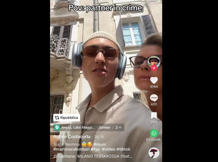 Achille Costacurta su TikTok con sua mamma Martina