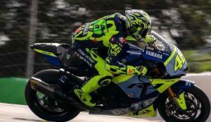 Valentino Rossi durante una corsa di MotoGP